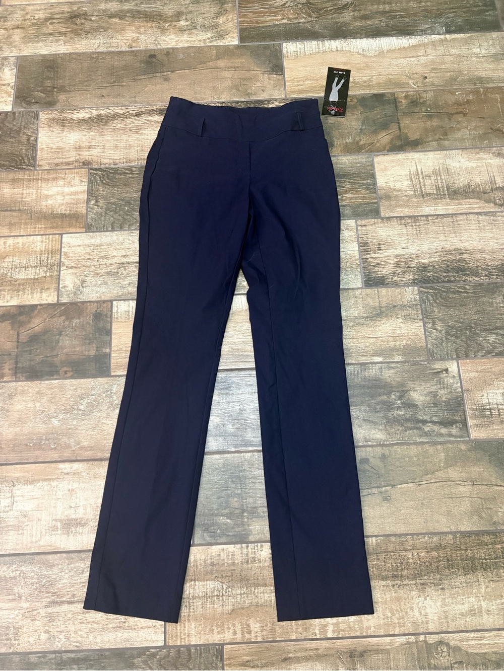 Women's Navy Straight-Leg Trousers - Tailored Everyday Comfort